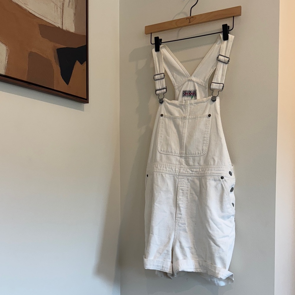 Bill Blass Cream Denim Overalls